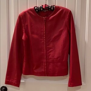 Red leather jacket